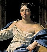 Muse Polyhymnia, of Eloquence, by Simon Vouet (cropped)