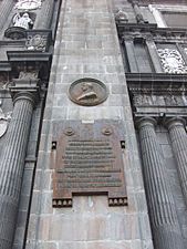 Placa conmemorativa Catedral de Puebla 2