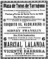 Plaza de toros de Tarragona (cartel)