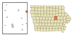 Tama County Iowa Incorporated and Unincorporated areas Dysart Highlighted.svg