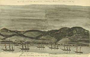 Archivo:The U. S. squadron at peace in Monterey. 12 June 1847