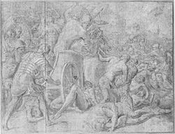 Archivo:Ulysses and His Companions Fighting the Cicones Before the City of Ismaros, Study for a Destroyed Fresco in the Galerie d'Ulysee, Chateau de Fontainebleau MET 176716