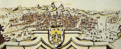 Archivo:Vista panorámica de la ciudad de Santafé de Bogotá (detalle)1772