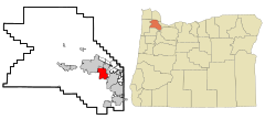 Washington County Oregon Incorporated and Unincorporated areas Aloha Highlighted.svg