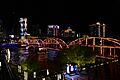 兰州中山桥夜间北河岸
