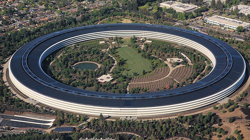 Aerial view of Apple Park