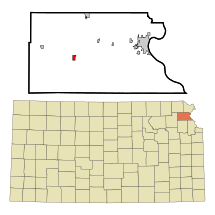 Atchison County Kansas Incorporated and Unincorporated areas Effingham Highlighted.svg