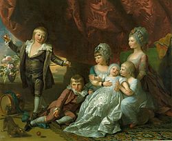 Archivo:Benjamin West (1738-1820) - Princess Augusta, Princess Elizabeth, Prince Ernest, Prince Augustus, Prince Adolphus and Princess Mary - RCIN 404574 - Royal Collection