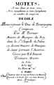 Bernier - Motets livre 1 (1703)