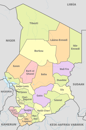 Archivo:Chad, administrative divisions - et - colored