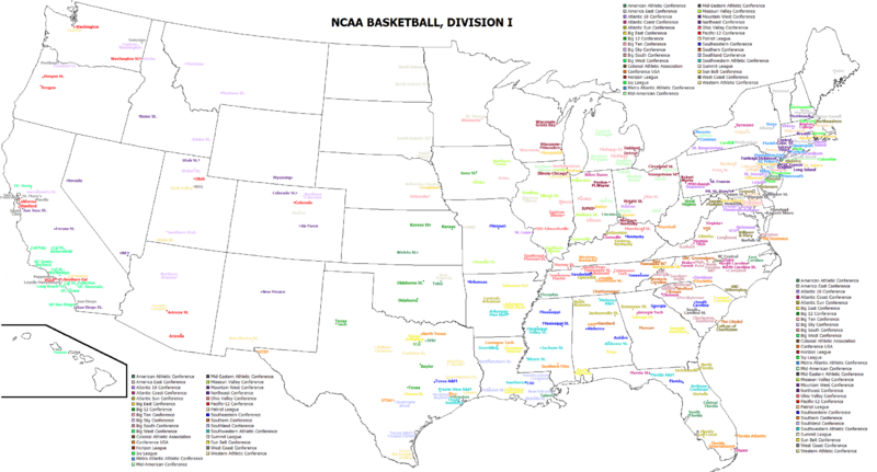 College basketball division 1 teams