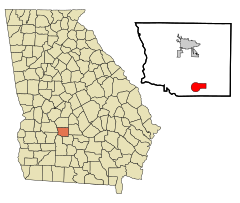 Crisp County Georgia Incorporated and Unincorporated areas Arabi Highlighted.svg