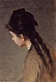Eva Gonzalès - Portrait of Jeanne Gonzales in Profile