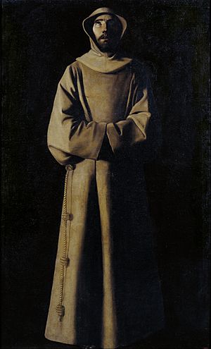 Archivo:Francisco de Zurbarán - Saint Francis of Assisi according to Pope Nicholas V's Vision - Google Art Project