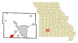Greene County Missouri Incorporated and Unincorporated areas Republic Highlighted.svg