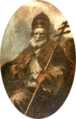 Herrera mozo San León magno Lienzo. Óvalo. 164 x 105 cm. Museo del Prado