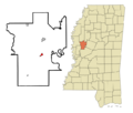 Humphreys County Mississippi Incorporated and Unincorporated areas Silver City Highlighted