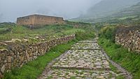Archivo:Inca Naani (Camino Inca) y Ushnu de Soledad de Tambo