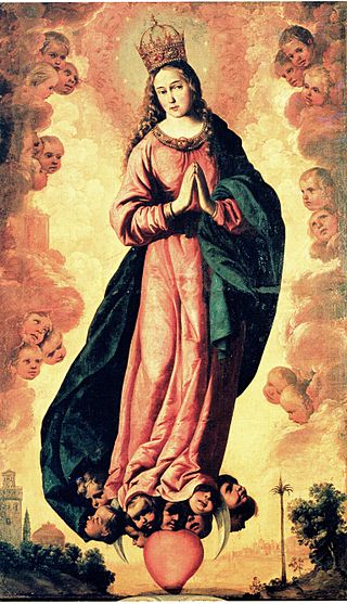 Inmaculada Concepción, de Francisco de Zurbarán (Retablo de la capilla de San Pedro de la catedral de Sevilla).jpg