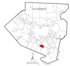 Map of Pleasant Hills, Allegheny County, Pennsylvania Highlighted.png