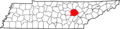 Map of Tennessee highlighting Cumberland County