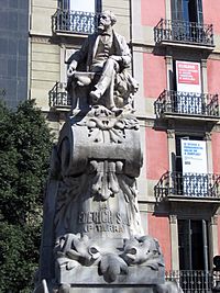 Archivo:Monument a Pitarra, Agustí Querol