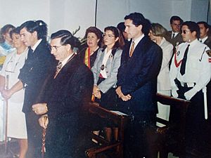 Archivo:Procesión de San Lucas Evangelista de los años 90's presidido por el alcalde Juan González