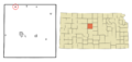 Russell County Kansas Incorporated and Unincorporated areas Paradise Highlighted
