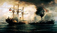 Archivo:Sinking of the Esmeralda during the battle of Iquique