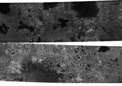 Archivo:Titan North Pole Lakes PIA08630