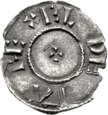 Æthelstan II Guthrum, silver penny; struck circa 879–890 (obverse).png