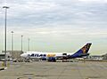 Atlas Air Boeing 747-400F being loaded at Melbourne Airport