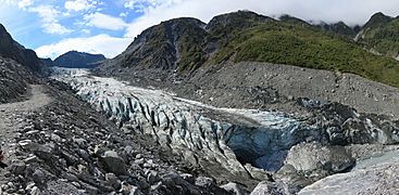 E48400 - Lower part of Fox Glacier with glacier mouth, February 2013