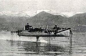 Archivo:Forlanini Idroplano-Forlani Hydrofoil 1910