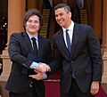 Javier Milei y Santiago Peña (cropped)