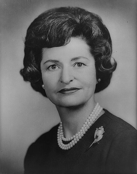 Lady Bird Johnson, bw photo ca1962