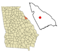 Lincoln County Georgia Incorporated and Unincorporated areas Lincolnton Highlighted