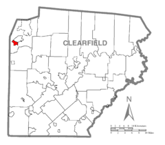 Map of Sandy, Clearfield County, Pennsylvania Highlighted.png