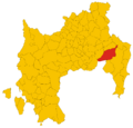 Map of comune of Villasalto (province of South Sardinia, region Sardinia, Italy) - 2016