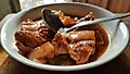 Pork Hamonado (Mindanao) cooked afritada-style (with tomato sauce)