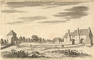 Archivo:Ruins Of Faversham Abbey, Stukeley, 1722