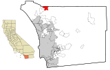 San Diego County California Incorporated and Unincorporated areas Rainbow Highlighted.svg
