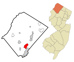 Sussex County New Jersey Incorporated and Unincorporated areas Lake Mohawk Highlighted.svg