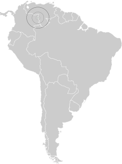 Distribución geográfica del colasuave del Orinoco.