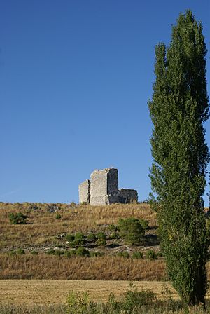 Archivo:Torreón de Minguela desde el cauce del Valcorba