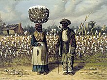 Archivo:'Cotton Pickers', oil painting on panel by William Aiken Walker