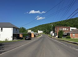 2016-06-06 17 35 10 View north along West Virginia State Route 90 (Front Street) between Buffalo Avenue and Potomac Avenue in Bayard, Grant County, West Virginia.jpg