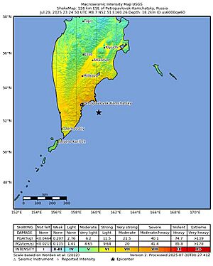2025-07-29 Petropavlovsk-Kamchatsky, Russia M8.7 earthquake shakemap (USGS).jpg