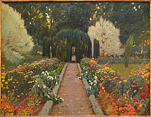 Archivo:Aranjuez Garden, Arbor, II, by Santiago Rusiñol, 1907, oil on canvas - Museo Nacional Centro de Arte Reina Sofía - Madrid, Spain - DSC08499