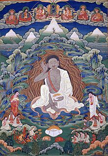 Bhutanese painted thanka of Milarepa (1052-1135), Late 19th-early 20th Century, Dhodeydrag Gonpa, Thimphu, Bhutan.jpg